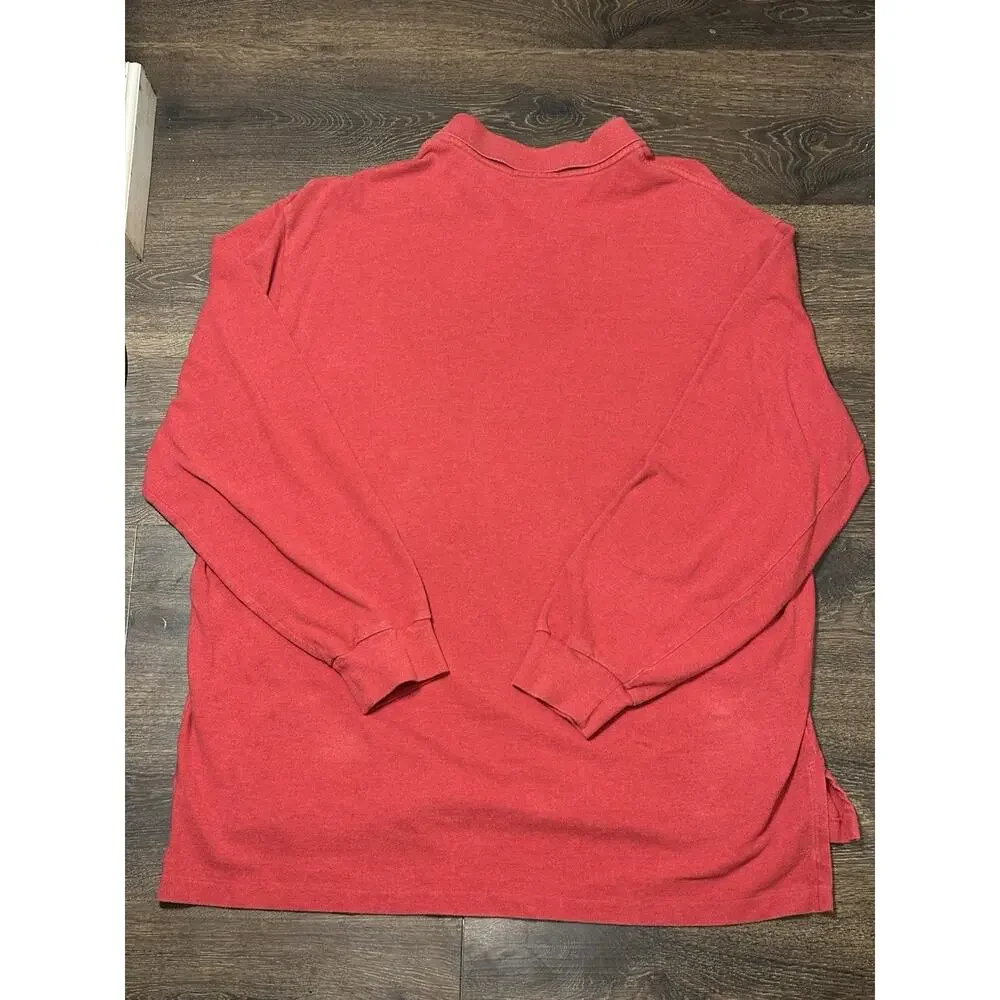 Ralph Lauren Polo Shirt Mens XXL Red Green Pony Long Sleeve Rugby Adult